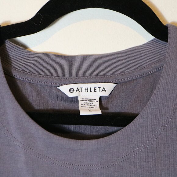 Athleta Seasoft Tank Dress Womens Large Dusk Violet Modal Crewneck Athletic - Picture 4 of 8